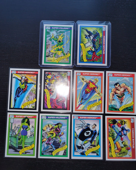 1st EDITION Marvel Cards 1990 One & Only Super Rare Base Set Spider-Man Venom Green Goblin X-Men Mr FANTASTIC First Time Ever Seen On Cards!