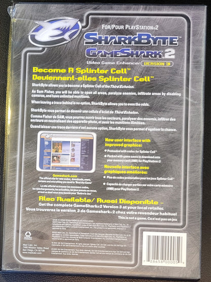 RARE Game Shark 2 SplinterCell: Cheat Codes - Sony PlayStation 2 PS2 Pre-Owned Tested & Working Great Shape!