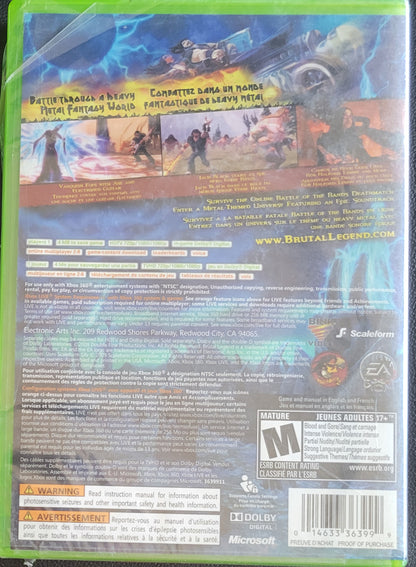 Brutal Legend FACTORY SEALED - Microsoft XBOX 360 - New
