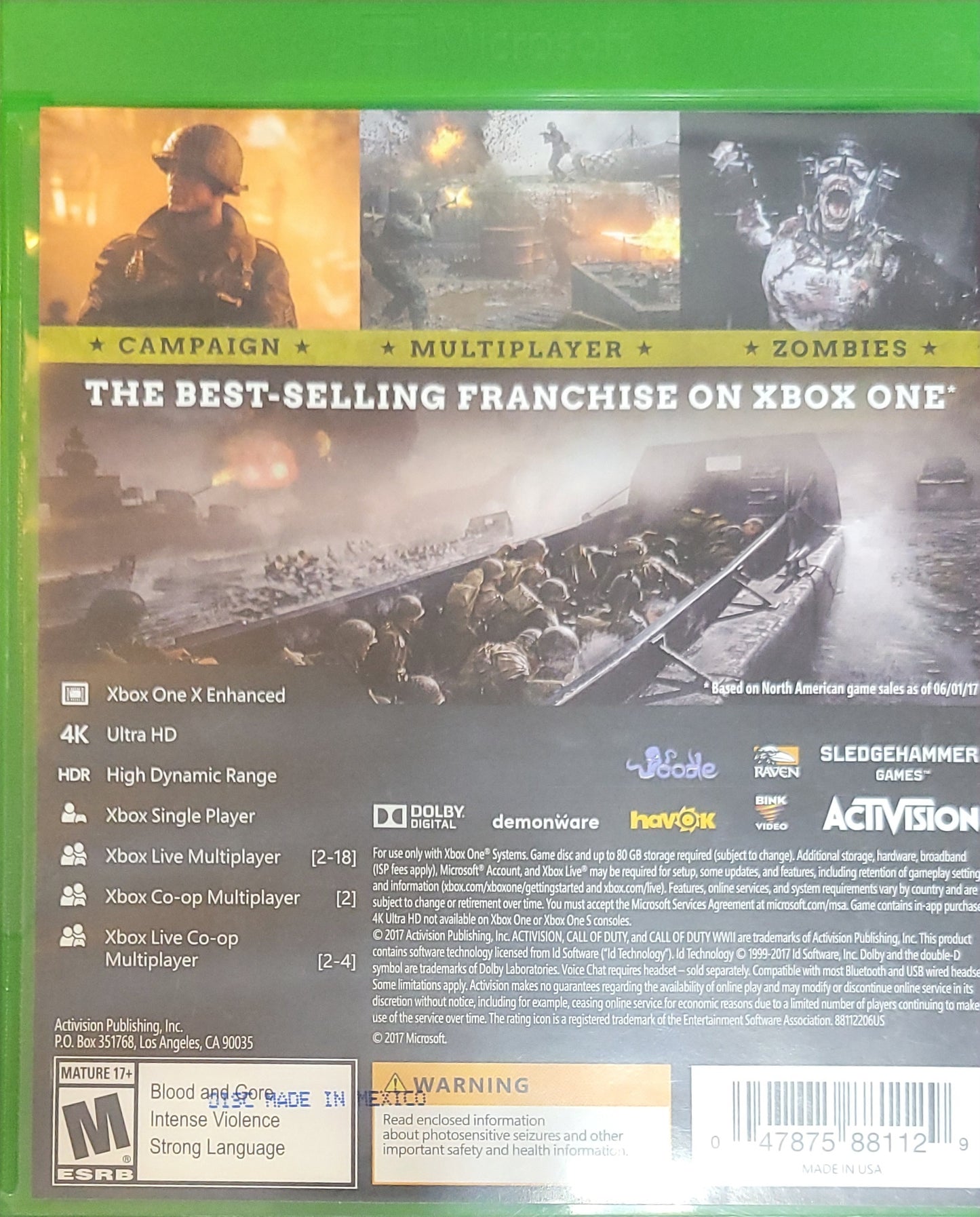 Call of Duty: WWII – Microsoft Xbox One CIB – Pre-Owned – RE-SEALED (2017)
