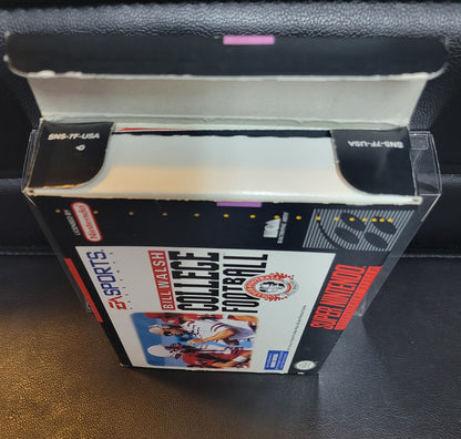 Bill Walsh: College Football + ORIGINAL RECEIPT (SNES) - Super Nintendo Ent. 1993 IMMACULATE Condition FACTORY PLASTIC - (CIB)