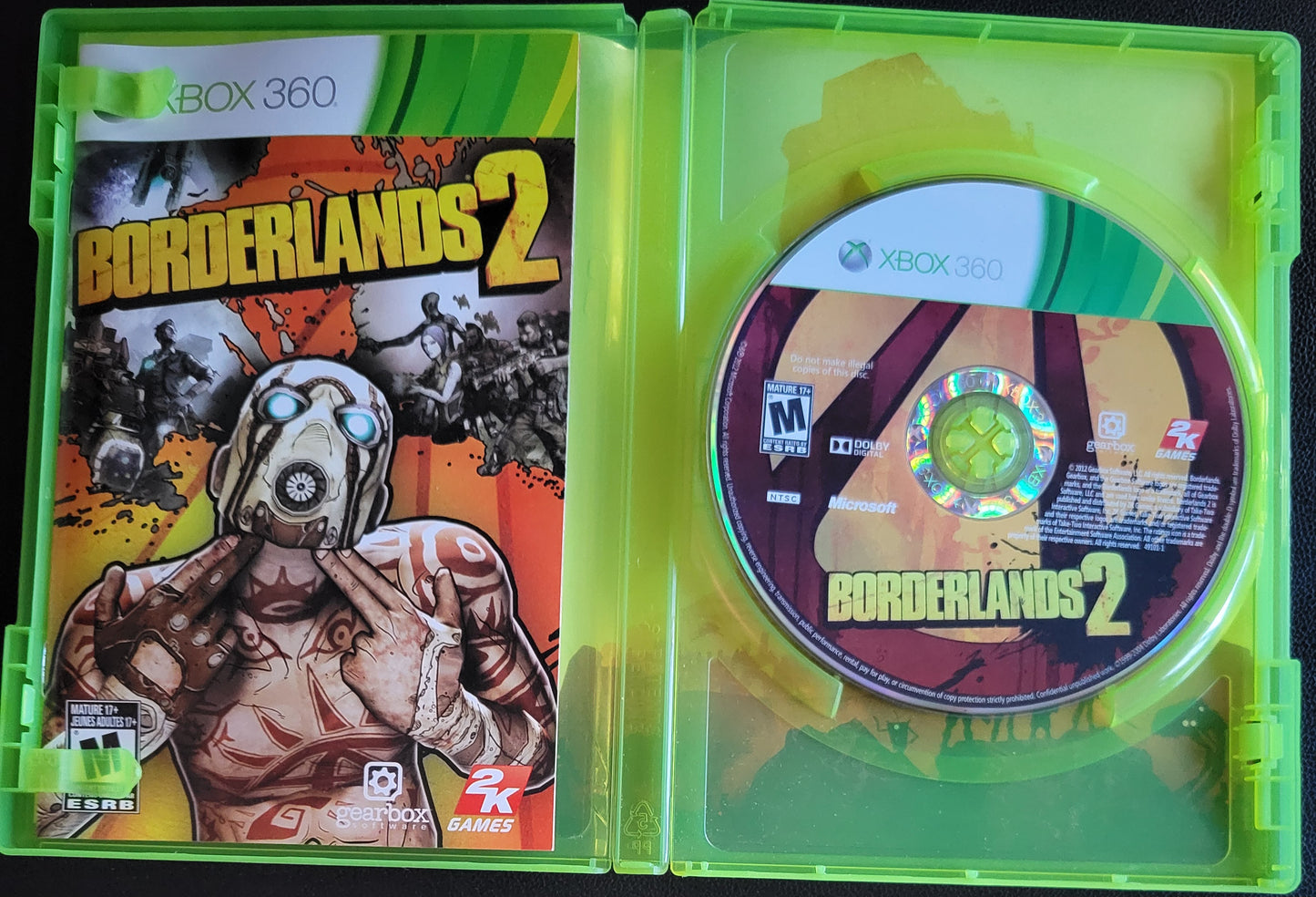 BORDERLANDS 2 - Microsoft XBOX 360 - MINT CIB Pre-Owned Great Shape Tested & Working