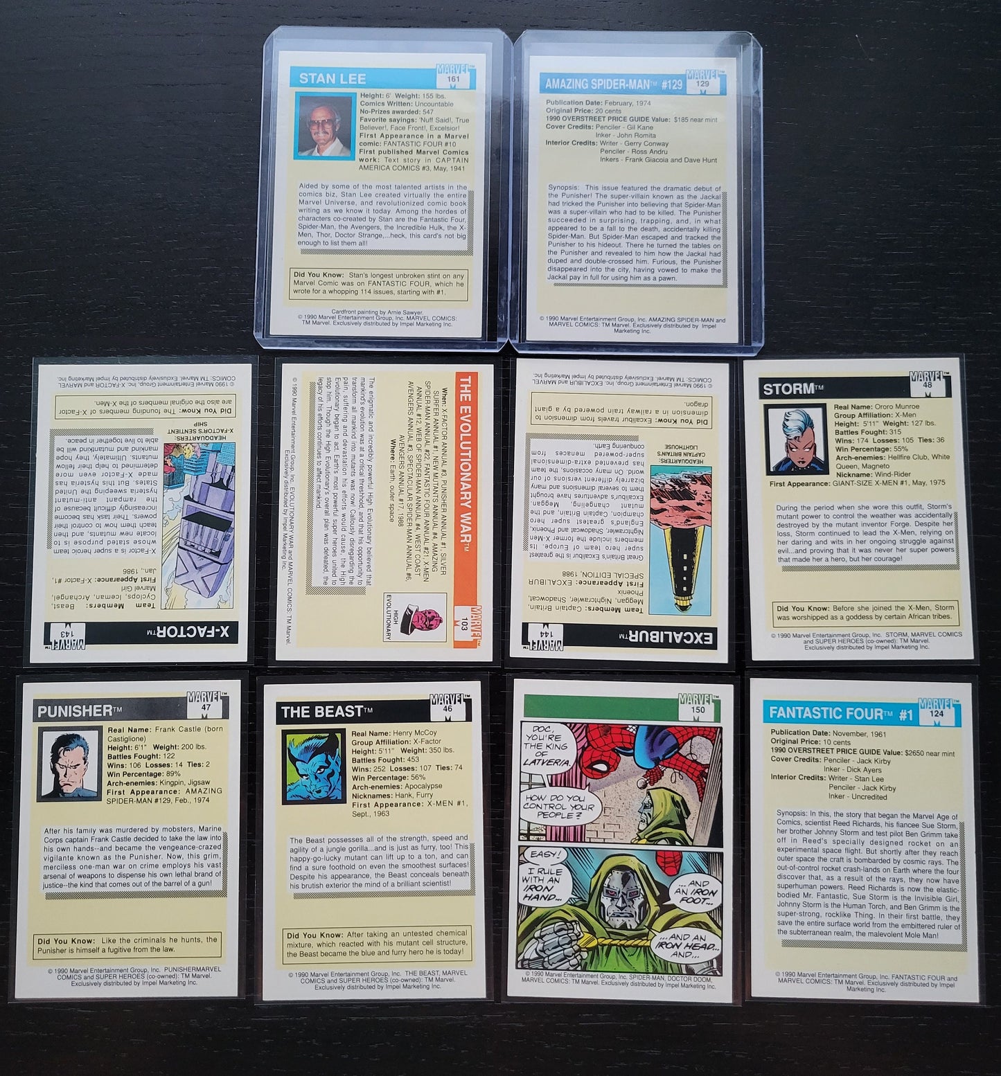 1st EDITION Marvel Cards 1990 Super Rare Base Set Stan Lee Spider-Man "Introducing The Punisher"! X-Men FANTASTIC First Ever Seen On Cards!