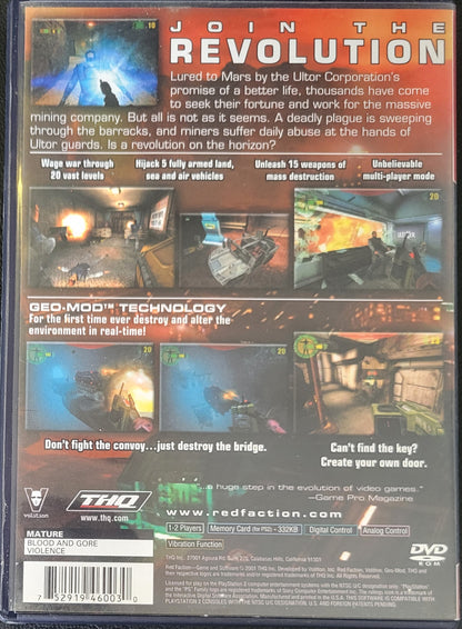 Red Faction Greatest Hits - Sony PlayStation 2 PS2 (CIB) Pre-Owned Tested & Working Like NEW!