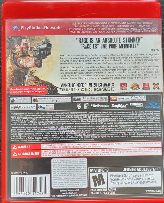 RAGE GH/Anarchy Edition - 2013 Sony PlayStation 3 PS3 | RE-Sealed