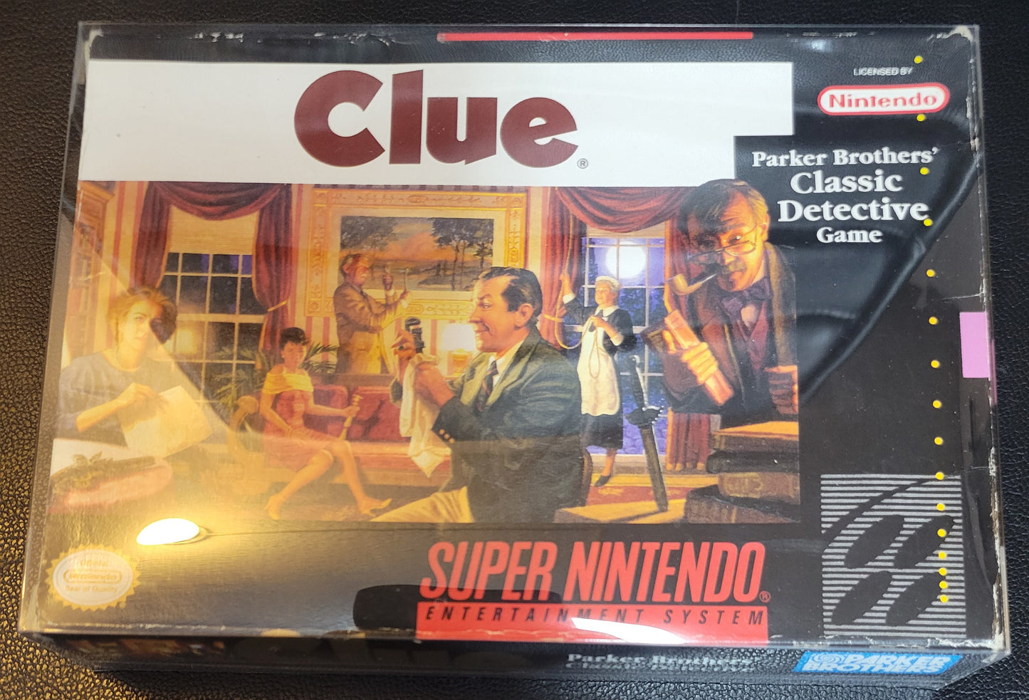 CLUE (SNES) - Super Nintendo Ent. 1992 Great Condition - CWB Box + Inserts + Protector