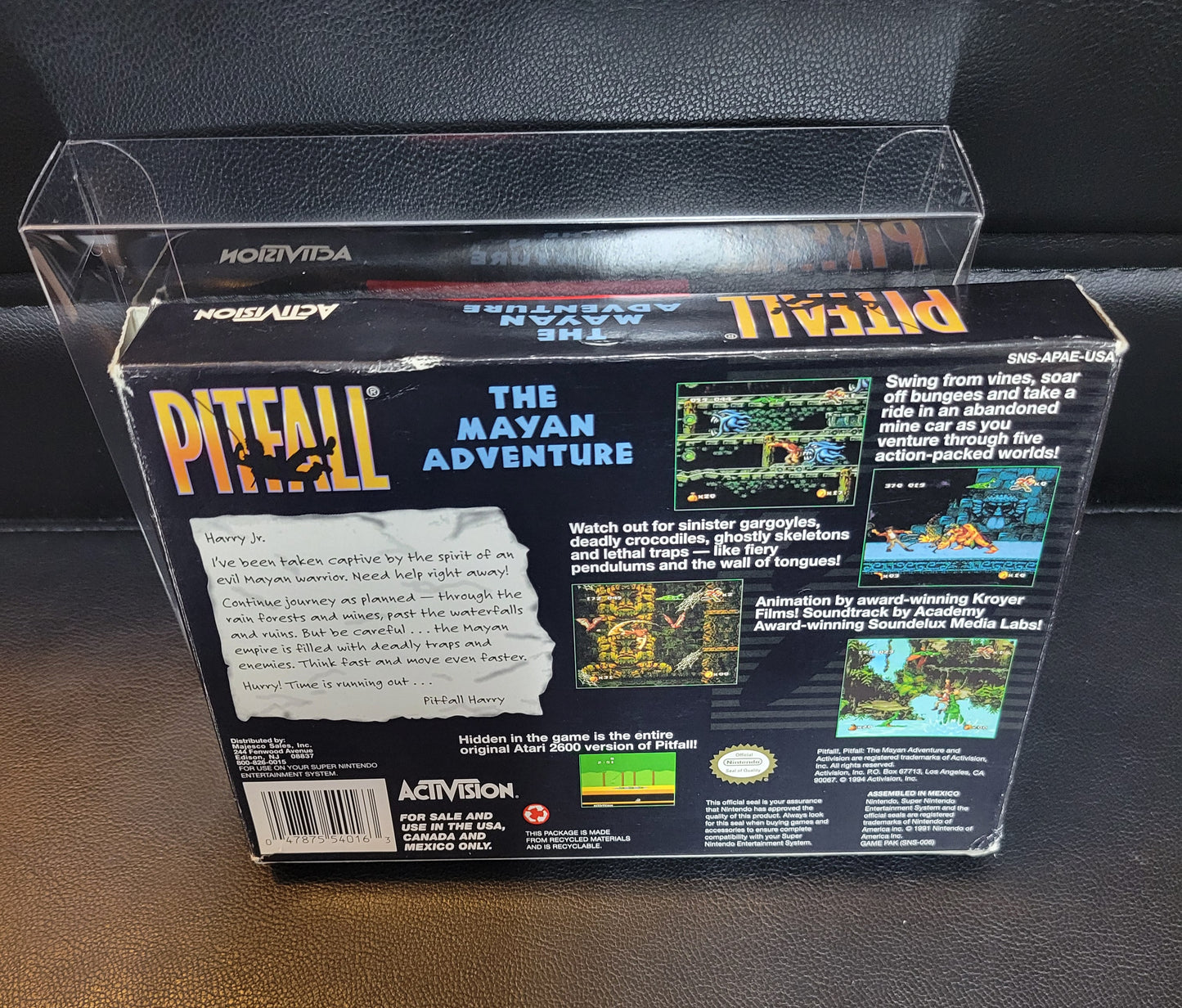 PITFALL: The Mayan Adventure (SNES) - Super Nintendo Ent. 1993 IMMACULATE Condition + PLASTIC Protector - (CIB)