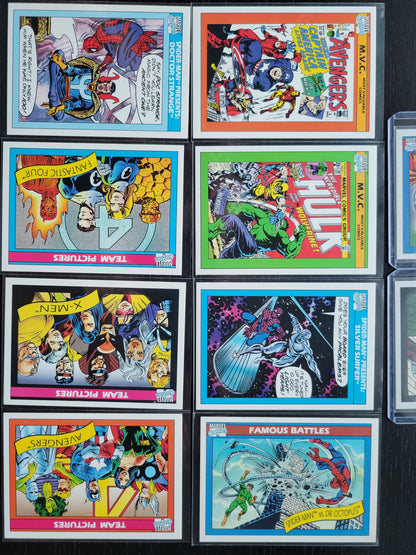 1st EDITION Marvel Cards By Stan Lee 1990 Extremely Rare Base Set Unique Titles! Absolutely Mint Condition Worth Grading AUTHENTIC 10 Sets