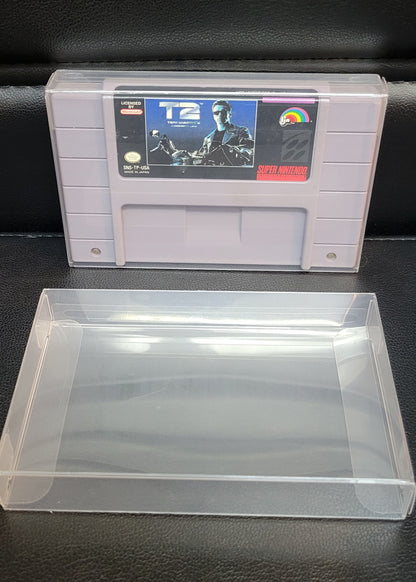 1993 T2 TERMINATOR SNES Authentic Cartridge (Super Nintendo Entertainment System) Classic Arcade Game Original Condition + Protector