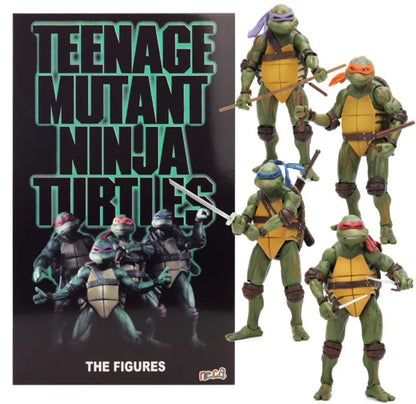 Teenage Mutant Ninja Turtles Action Figures From 1990 Movie TMNT Neca Boxed Set Of 4 Weapons + Pizza Included COWABUNGA DUDES!