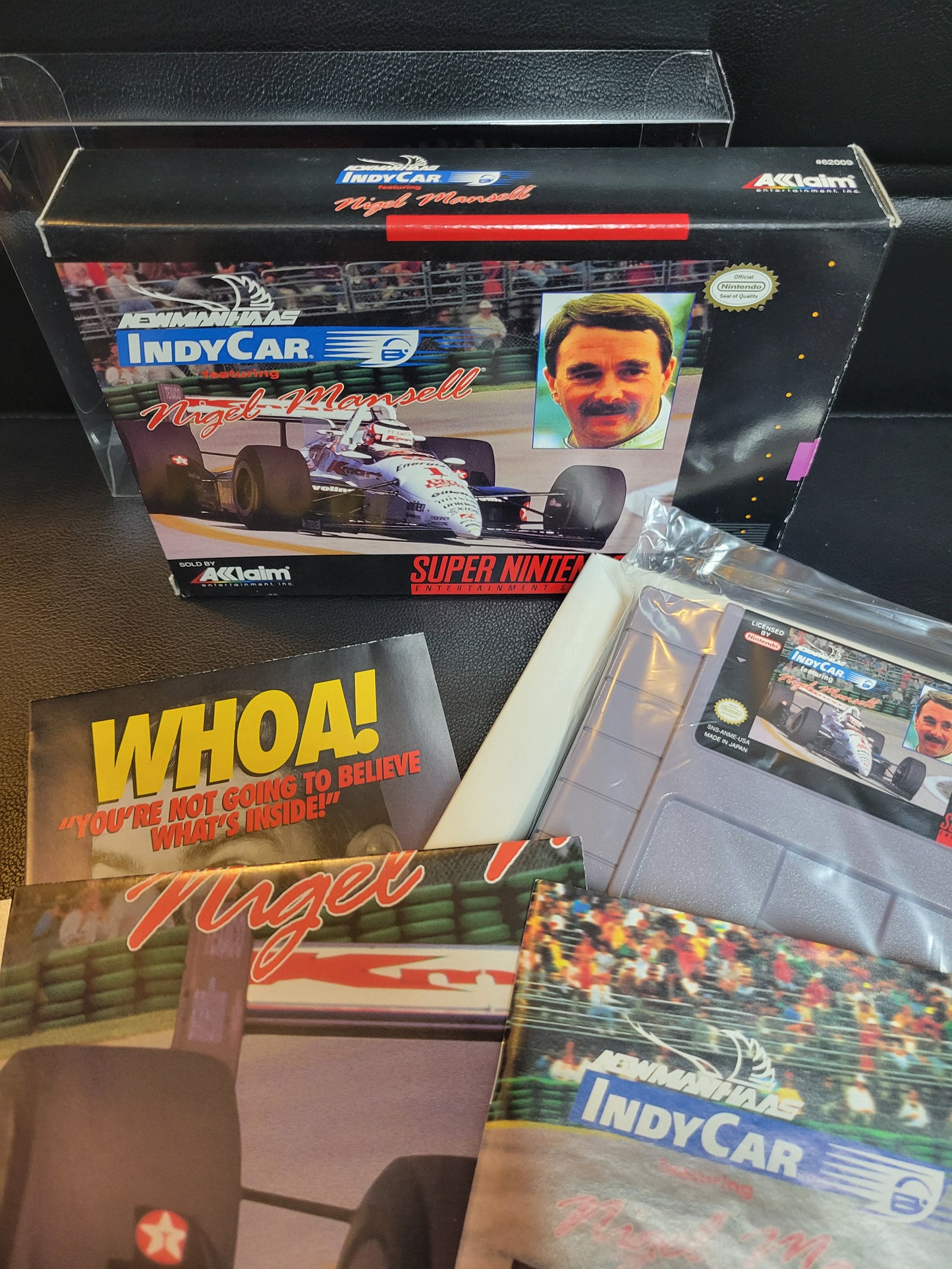 Newman Haas IndyCar Feat. Nigel Mansell (SNES) - Super Nintendo Ent. 1994 IMMACULATE Condition - FACTORY PLASTIC (REAL CIB)