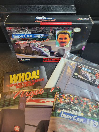 Newman Haas IndyCar Feat. Nigel Mansell (SNES) - Super Nintendo Ent. 1994 IMMACULATE Condition - FACTORY PLASTIC (REAL CIB)