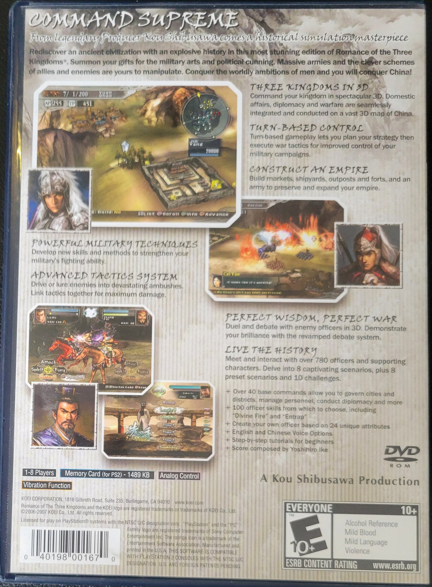 RARE Romance Of The 3 Kingdoms XI - Sony PlayStation 2 PS2 (CIB) Pre-Owned Tested & Working MINT!