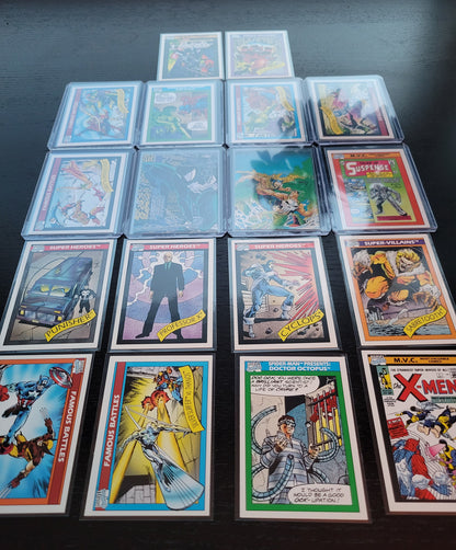 18 1st EDITION Marvel Cards 90 91 Only Super Rare Base Set Spider-Man Captain America Punisher HULK Wolverine First Time Ever Seen On Cards!