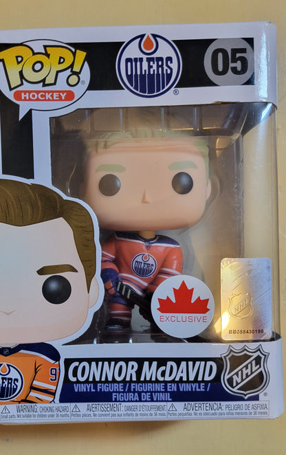 Funko Pop Hockey NHL Connor McDavid #05 Edmonton Oilers Orange Jersey Canada