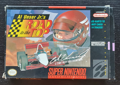Al Unser Junior's: ROAD TO THE TOP CIB ● Box ● Cartridge ● Manual - MINT - SNES - Super Nintendo Ent. System NTSC Cartridge