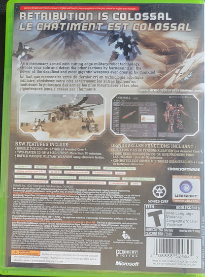 RARE Armored Core For Answer - (CIB) - Microsoft XBOX 360 - Pre-Owned Like New CLEAN DISC