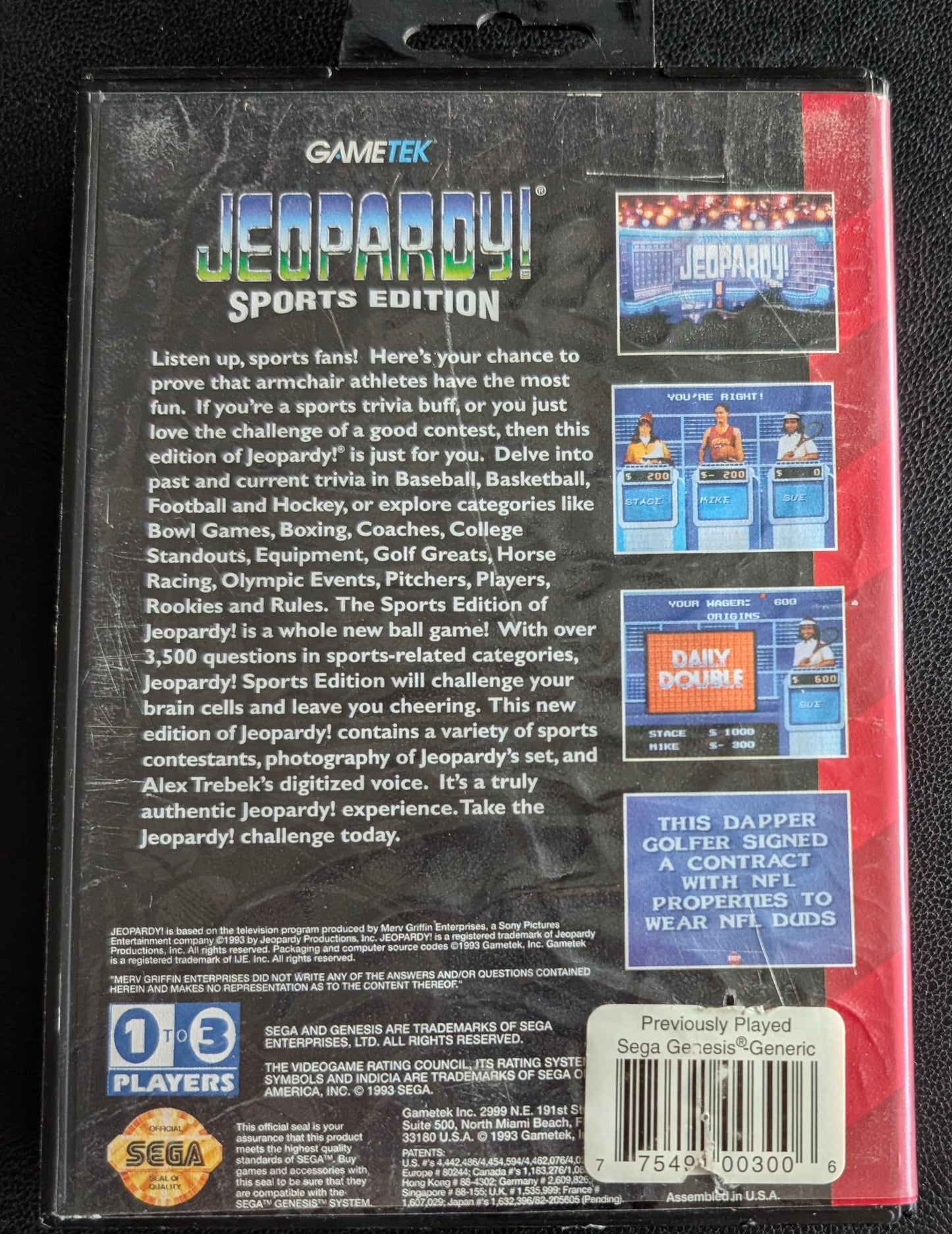 Jeopardy! Sports Edition - Boxed CIB (Sega Genesis) | 1994 | Trivia / Sports