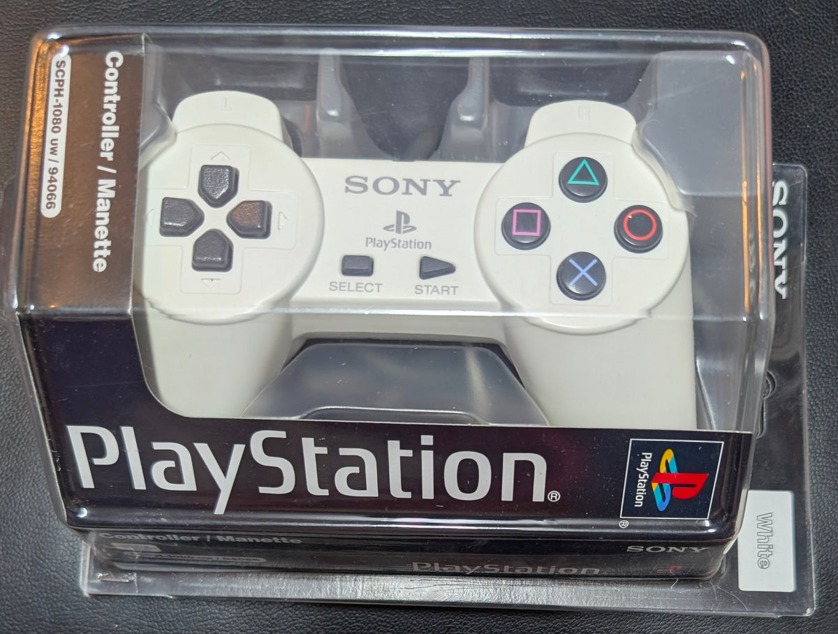 Sony PlayStation PS1 Controller SCPH-1080 UW (1994) | White | Complete in Box (CIB) | Open Box | Rare