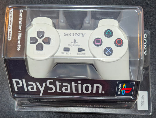 Sony PlayStation PS1 Controller SCPH-1080 UW (1994) | White | Complete in Box (CIB) | Open Box | Rare