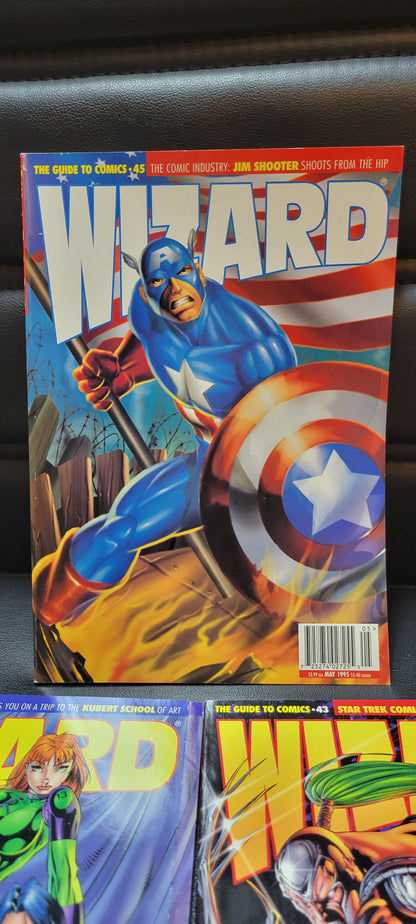 Unique MINI Retro 1990s Wizard Comic Book Price Guide Magazine Lot Of 3 Captain America & More! Great Condition Smoke Free Home