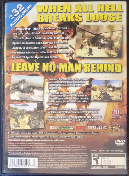 Delta Force: Black Hawk Down - Sony PlayStation 2 PS2 Pre-Owned Tested & Working Great Shape!