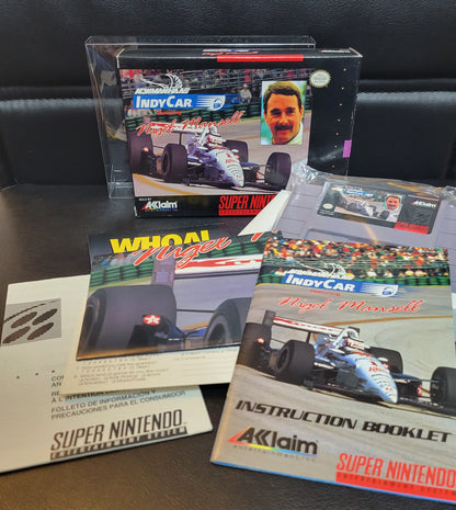 Newman Haas IndyCar Feat. Nigel Mansell (SNES) - Super Nintendo Ent. 1994 IMMACULATE Condition - FACTORY PLASTIC (REAL CIB)