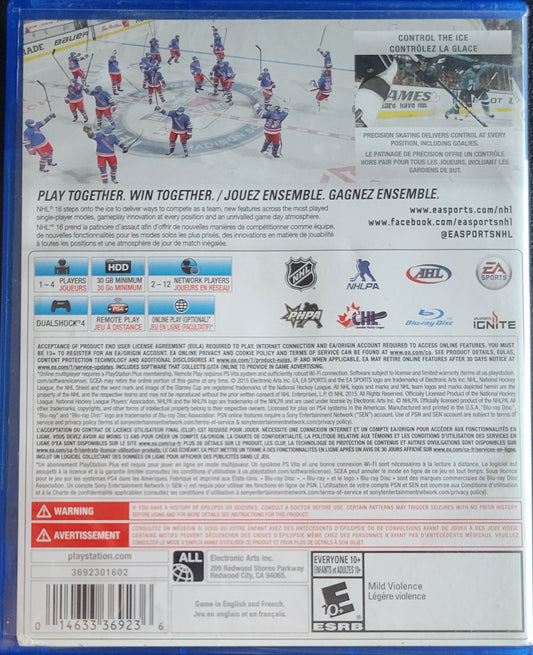 NHL 16 – (CIB) – Sony PlayStation 4 PS4 – Re-Sealed (2015)