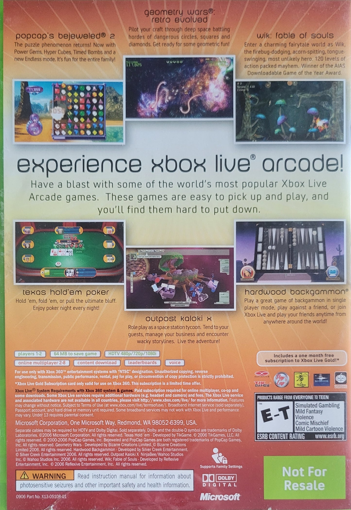 XBOX Live Arcade + Unplugged - (CWB) - Microsoft XBOX 360 - Pre-Owned Like New CLEAN DISC