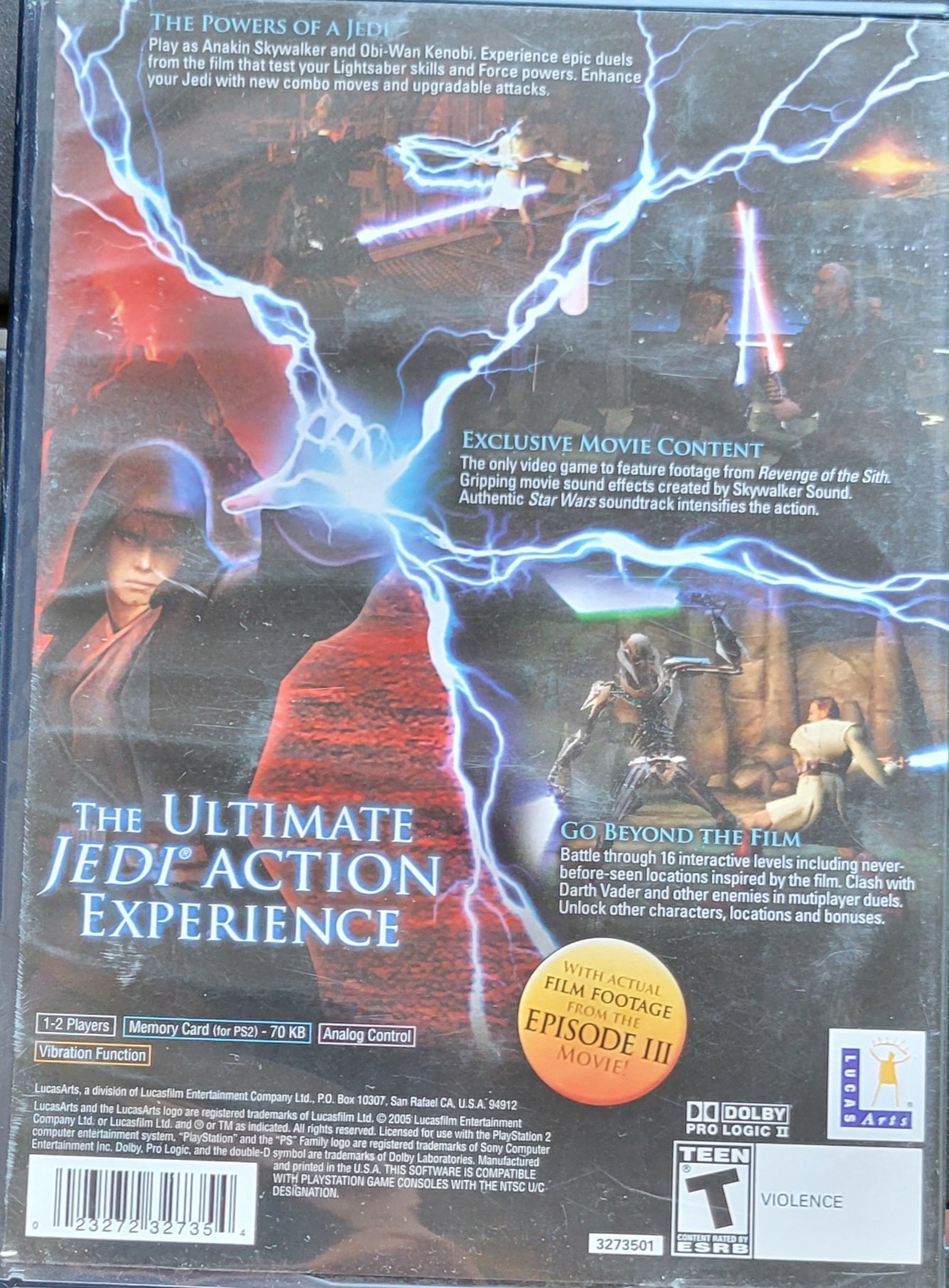 Starwars Episode 3: Revenge Of The Sith - Sony PlayStation 2 PS2 CIB Pre-Owned Great Shape! Tested & Working