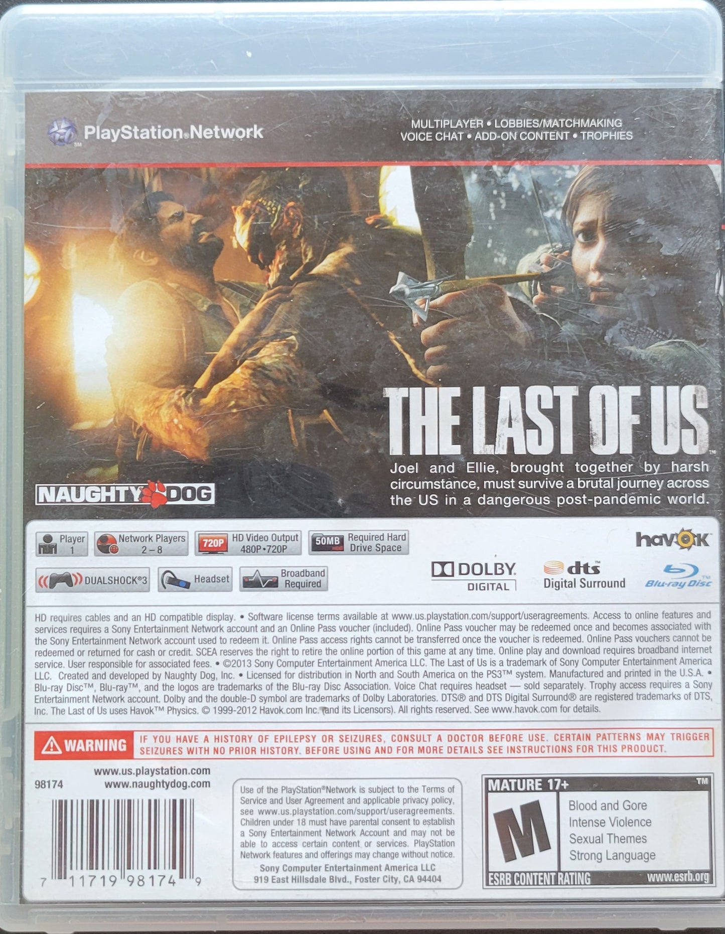 The Last Of Us - 2013 Sony PlayStation 3 PS3 CIB Pre-Owned Great Shape Tested & Working