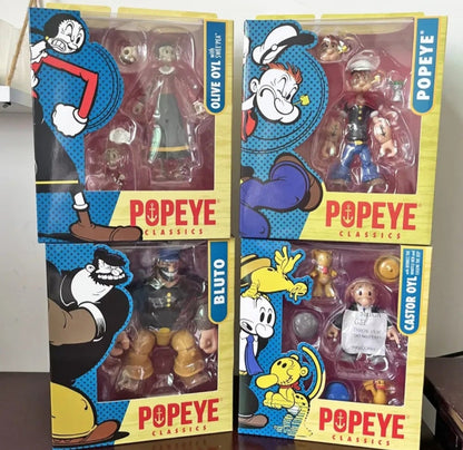 POPEYE Classics 1:12 Scale Action Figure Sealed Box Set Of 4 Olive Oyl Castor Oyl Bluto & Popeye! Age 8 + Adult Collectible Great Quality