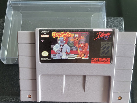 Clayfighter - Authentic SNES - Super Nintendo Ent. System 1993 NTSC Cartridge + Protector