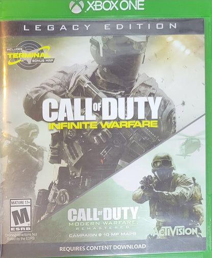 Call of Duty: Infinite Warfare + Modern Warfare Remastered Legacy Edition – Microsoft Xbox One CIB – Pre-Owned – RE-SEALED (2016)