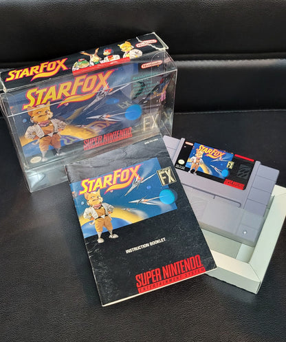 STARFOX Authentic CIB Box + Manual - SNES - Super Nintendo Ent. System NTSC Cartridge Includes Platic Protector GREAT SHAPE