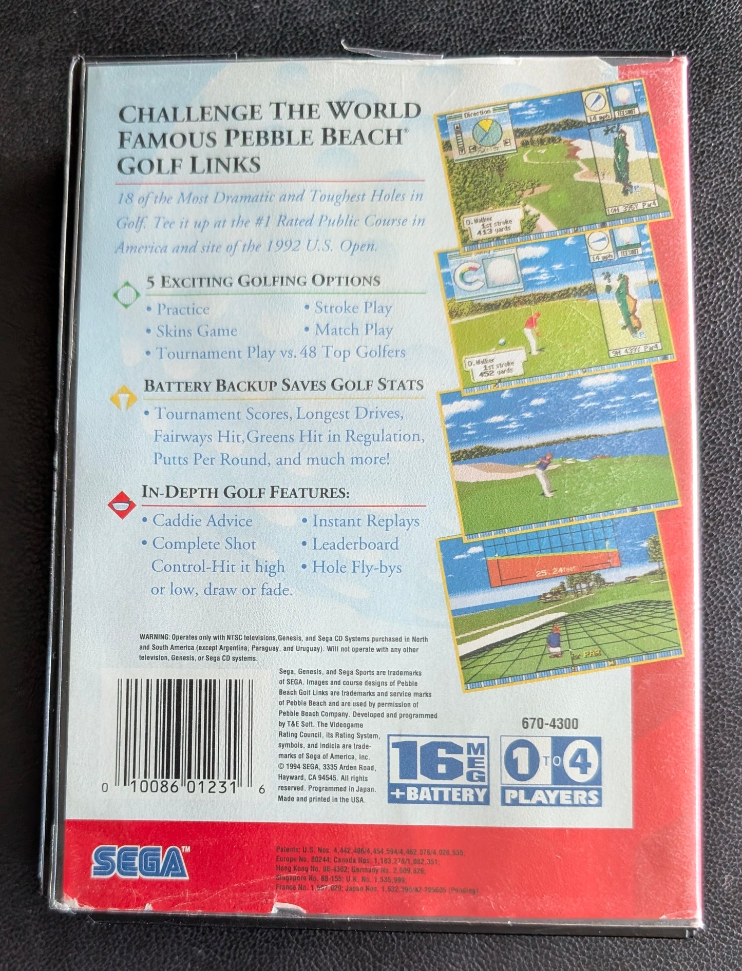 Pebble Beach Golf Links - Boxed (No Manual) (Sega Genesis) | 1994 | Sports / Golf