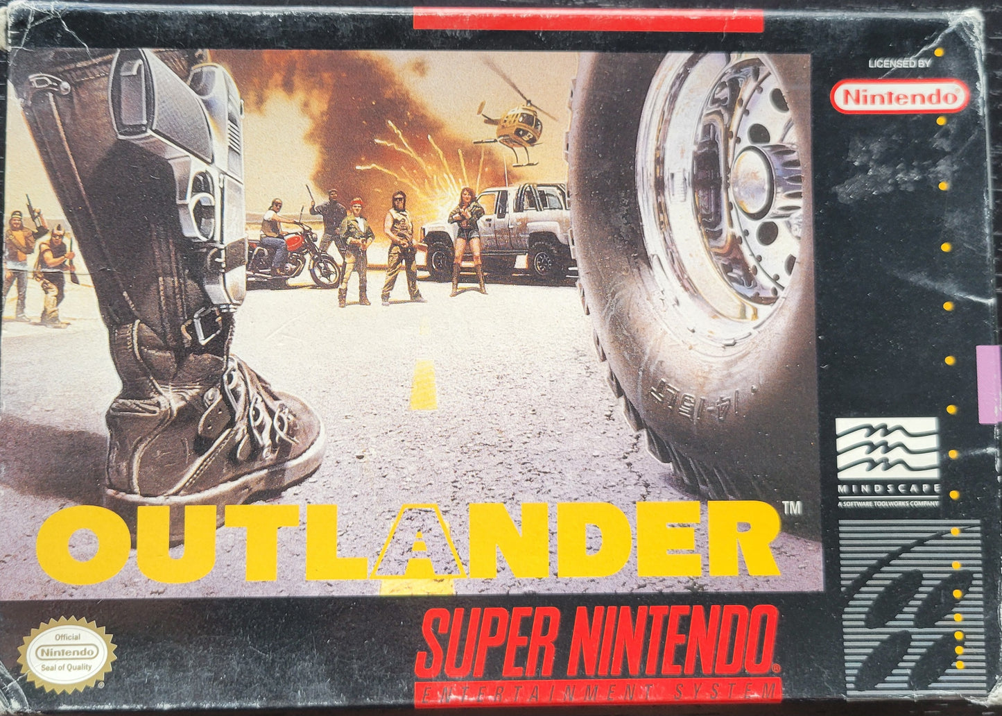 OUTLANDER CWB Complete With Box - SNES - Super Nintendo Ent. System NTSC Cartridge + Plastic Protector