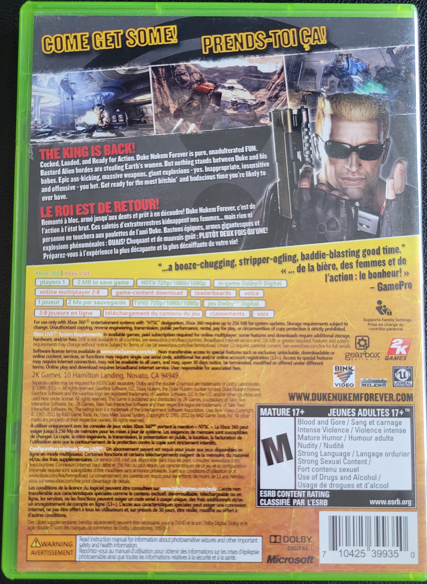 DUKE NUKEM FOREVER - Microsoft XBOX 360 - CIB CLEAN DISC Pre-Owned Great Shape Tested & Working