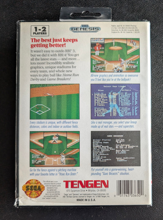 RBI Baseball 4 - Boxed CIB Hang Tab (Sega Genesis) | 1993 | Sports / Baseball