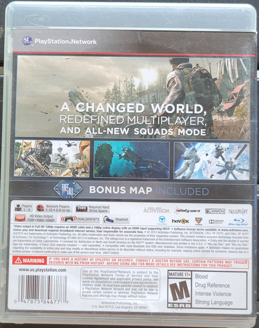 Call Of Duty GHOSTS - 2013 Sony PlayStation 3 PS3 | RE-Sealed