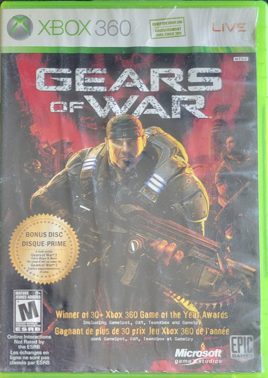 Gears Of War + Bonus Disc Promo - (CIB) - Microsoft XBOX 360 - Pre-Owned Like New CLEAN DISC