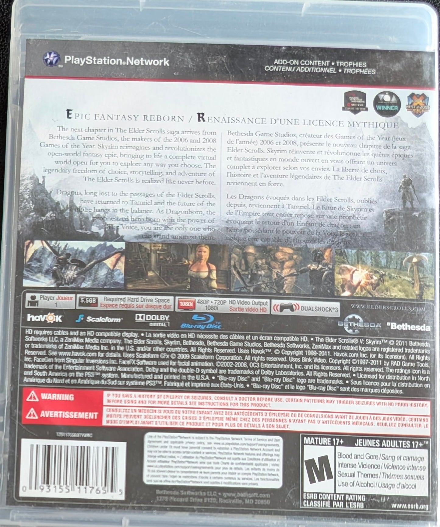 The Elder Scrolls V: SKYRIM – 2011 Sony PlayStation 3 CIB – RE-Sealed – Excellent