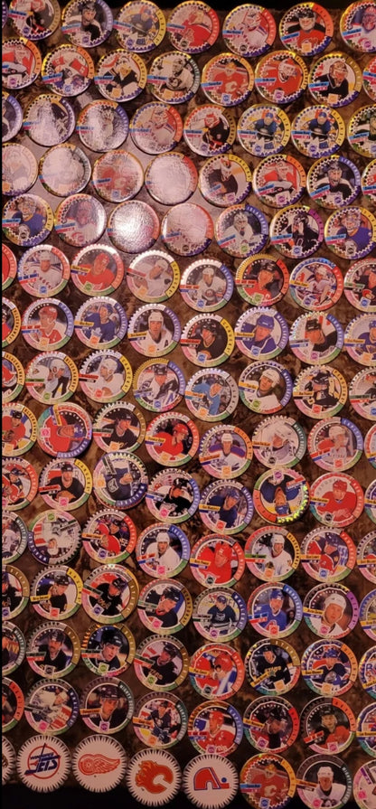 1994 1st EDITION Milk Cap NHL HOLOGRAPHIC Pogs Lot 300+ Rare Names Goalies & MORE