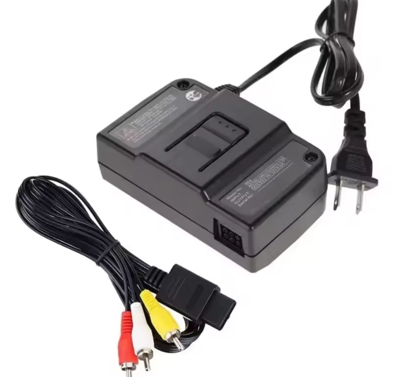 Nintendo 64 (N64) Power Supply & AV Cable (Aftermarket) | Replacement Power AV Bundle | N64, SNES, GameCube Compatible AV