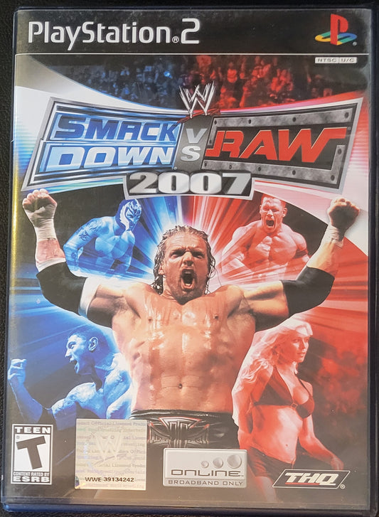 Smackdown Vs Raw 2007 - Sony PlayStation 2 PS2 Pre-Owned Tested & Working Great Shape!