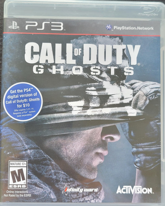 COD Call Of Duty: Ghosts - 2013 Sony PlayStation 3 PS3 Pre-Owned Great Shape Tested & Working