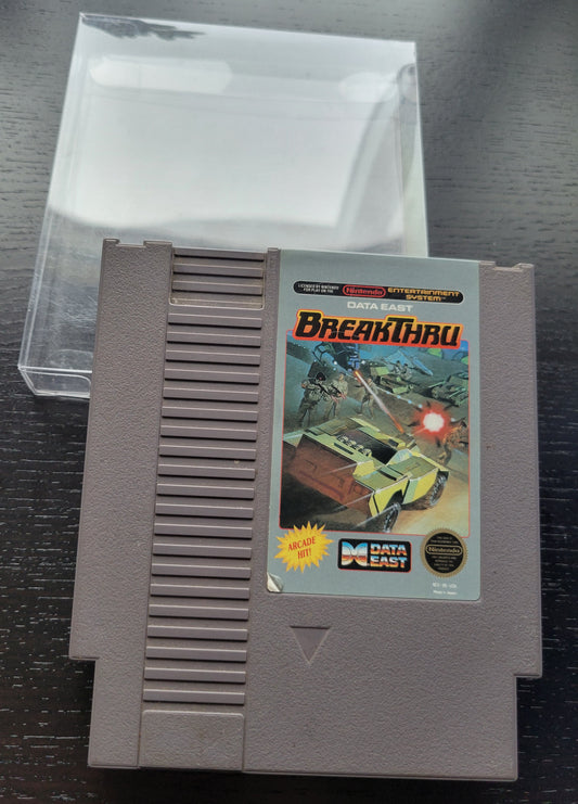 Original BREAKTHRU - NES (1990 Nintendo Entertainment System) 72 Pin 8 Bit Video Game Cartridge + Protector GREAT SHAPE