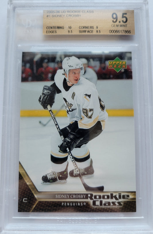 2005 06' Sidney Crosby Rookie Class GEM MINT ROOKIE Upper Deck Black Diamond Bgs 9.5 Rc 193