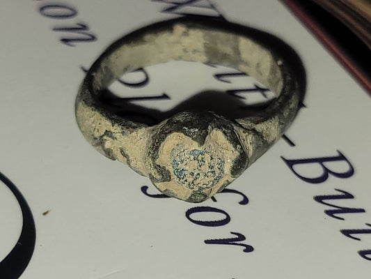 Antique Roman Empire Ring Found With Vinatge Metal Detector 1980 Capocotta Beach Rome One Of A Kind Gemstone In Tact Believed To Be Silver