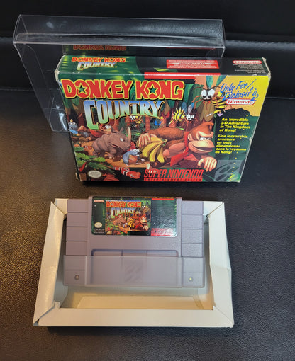 DKC Donkey Kong Country (SNES) - Super Nintendo Ent. 1994 Cart In Pristine Condition - CWB Box + Cartridge